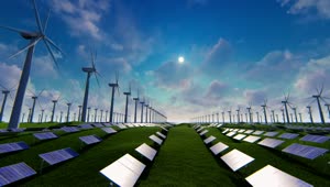 Stock Video 3d animation of a renewable energy field PC Live Wallpaper
