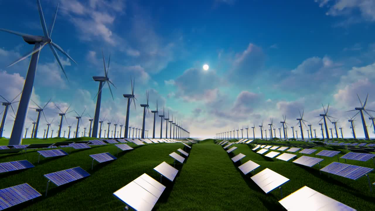 Download Stock Video 3d animation of a renewable energy field PC Live Wallpaper