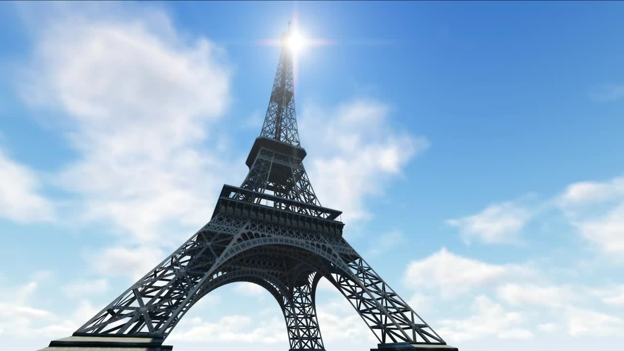 Download Stock Video 3d animation of the eiffel tower in paris PC Live Wallpaper