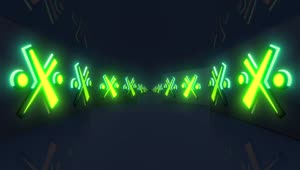 Stock Video 3d corridor with neon signs in the walls PC Live Wallpaper