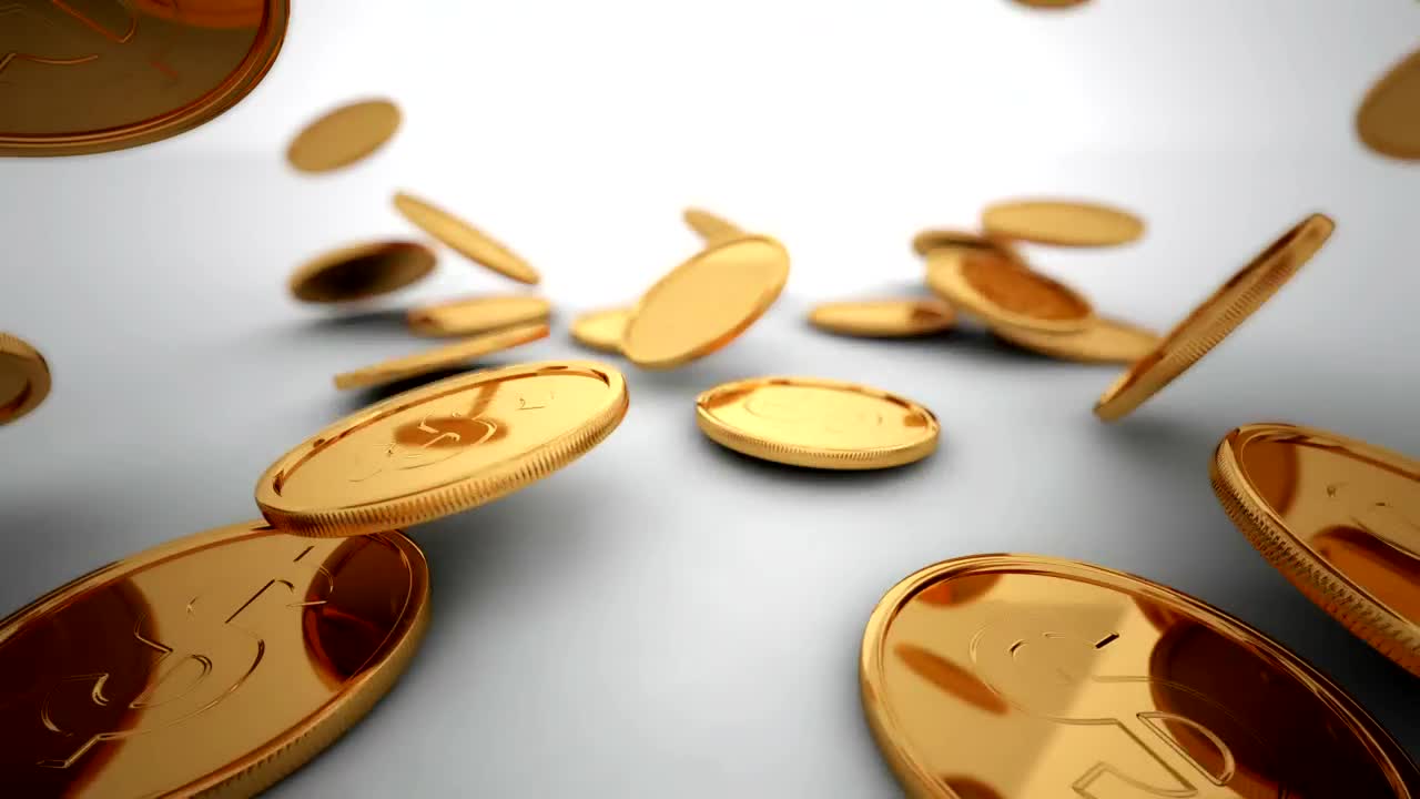 Download Stock Video 3d moving gold coins PC Live Wallpaper