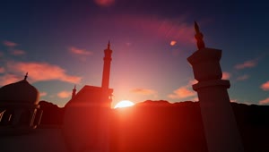 Stock Video 3d render of the taj mahal with the sunset behind PC Live Wallpaper