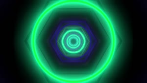 Stock Video 3d tunnel of circles and hexagons of light PC Live Wallpaper