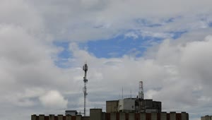 Stock Video 5g antenna under an overcast sky PC Live Wallpaper