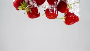 Stock Video A Bunch Of Strawberries Falling Through Water Live Wallpaper for PC