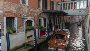 Stock Video A Canal In Venice With Boats With Tourists Live Wallpaper for PC