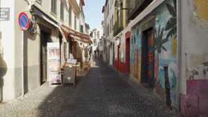 Stock Video A Cobbled Alley With Mural Art Live Wallpaper for PC
