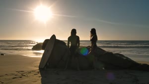 Stock Video A Couple At The Beach At Sunset Live Wallpaper for PC