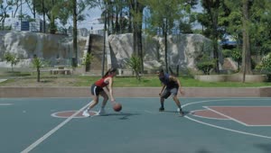 Stock Video A Couple Playing Basketball Live Wallpaper for PC