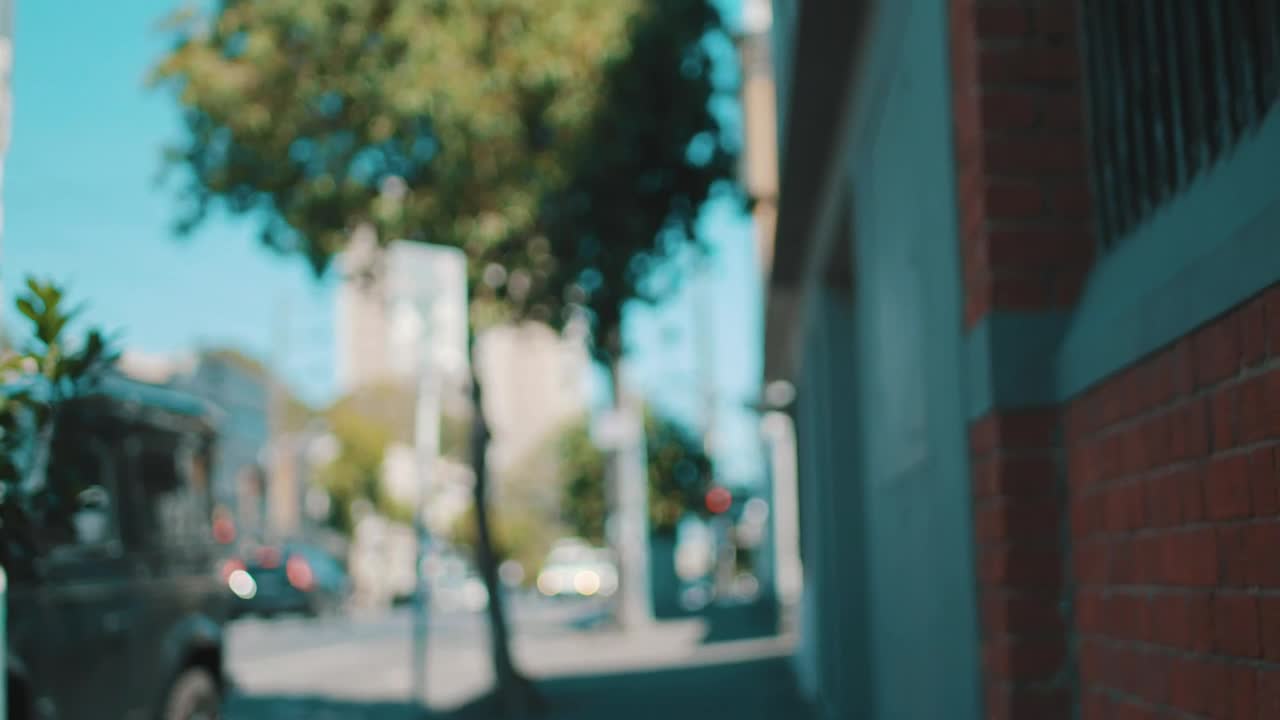 Download Stock Video A Cyclist Parking His Bicycle In The Street Live Wallpaper for PC