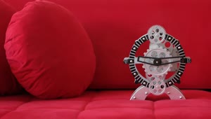 Stock Video Abstract Clock On A Red Sofa Live Wallpaper for PC
