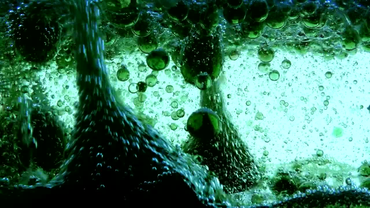 Download Stock Video Abstract Green Oil Bubbles Under Water Live Wallpaper for PC