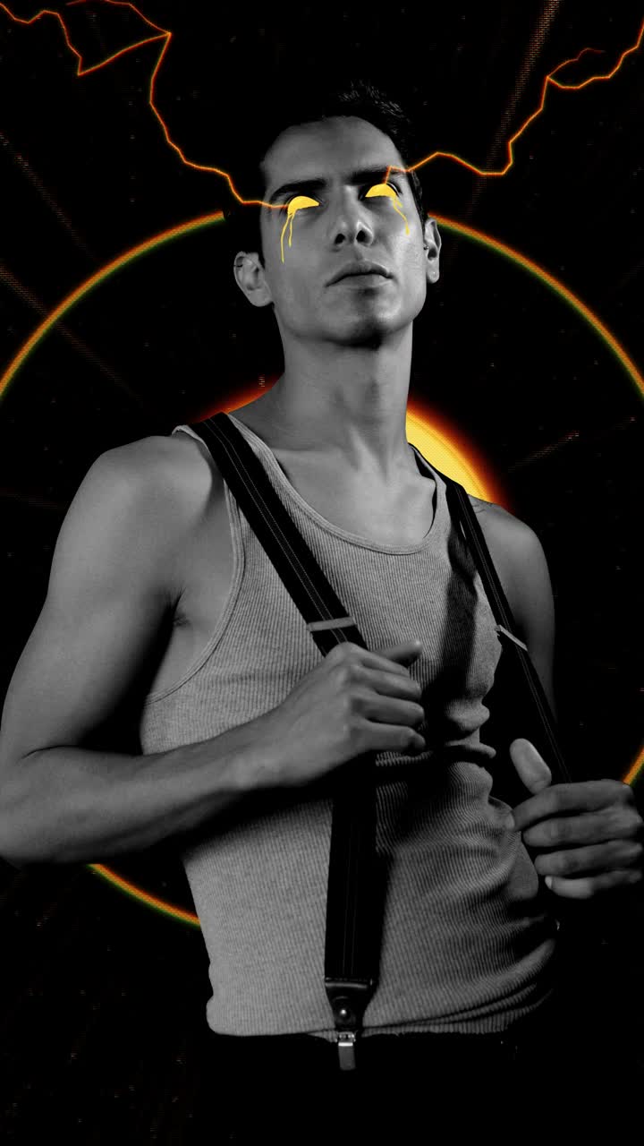 Download Stock Video Abstract Image Of A Man With Rays Coming Out Of Live Wallpaper for PC