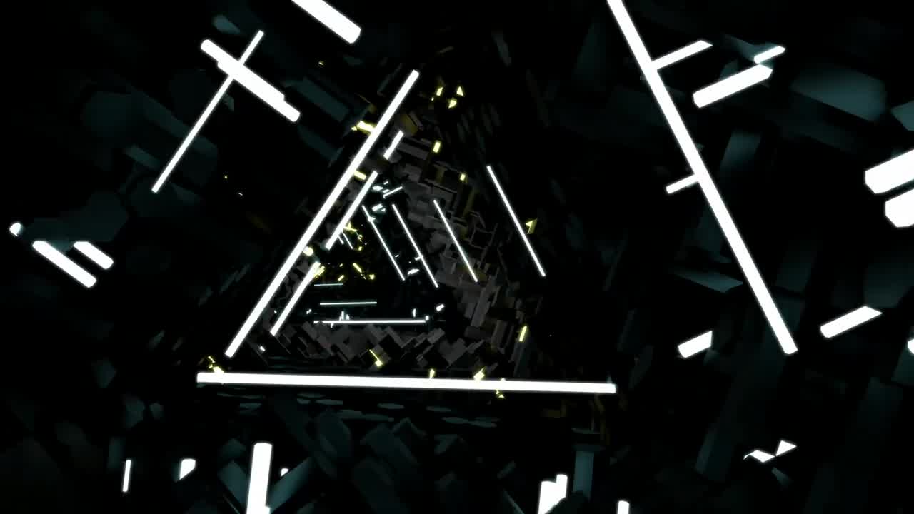 Download Stock Video Abstract Tunnel Of Dark Triangular Lights Live Wallpaper for PC
