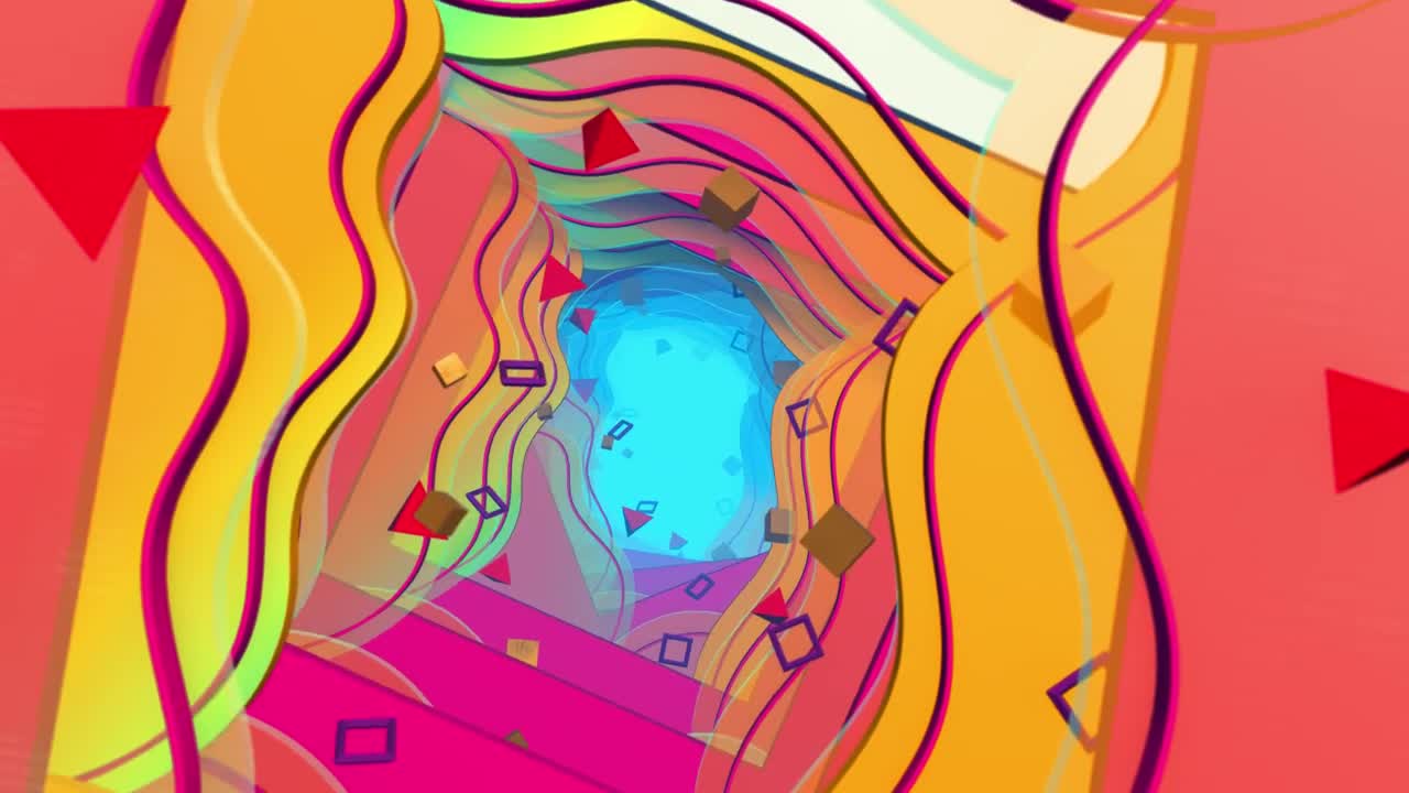 Download Stock Video Abstract Tunnel With Curves Shapes And Colors Live Wallpaper for PC