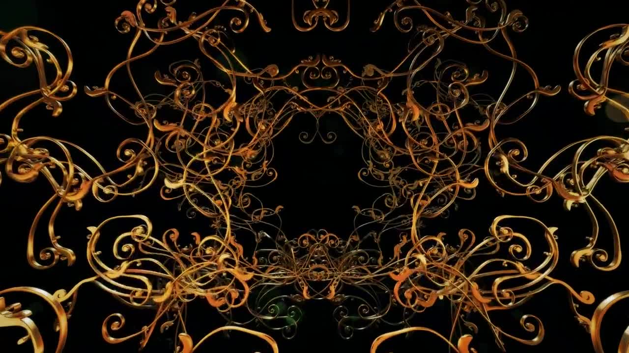 Download Stock Video Abstract Tunnel With Golden Branch Shapes Live Wallpaper for PC