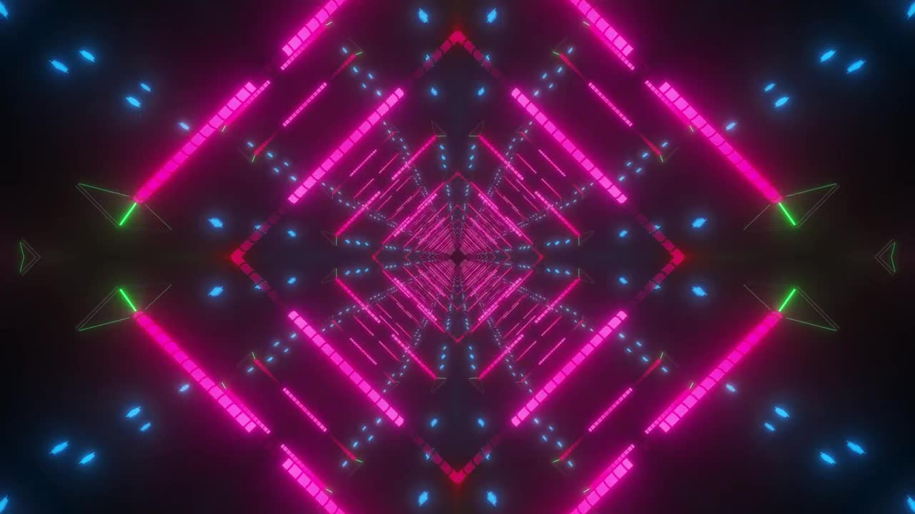Download Stock Video Abstract Tunnel With Pink Blue And Violet Lights Live Wallpaper for PC