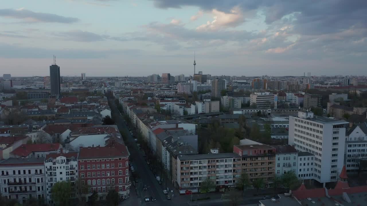 Download Stock Video Aerial Cityscape Of Berlin City On A Dark Day Live Wallpaper for PC