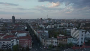 Stock Video Aerial Cityscape Of Berlin City On A Dark Day Live Wallpaper for PC