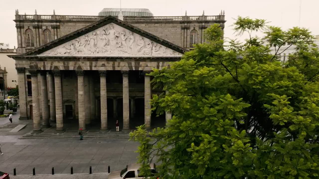 Download Stock Video Aerial Front View Of A Theatre Live Wallpaper for PC