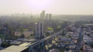 Stock Video Aerial Panorama Of A Big City With A Park And Live Wallpaper for PC