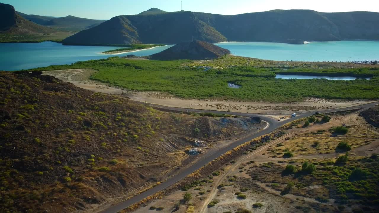 Download Stock Video Aerial Panorama Of A Landscape With Mountains And A Lake Live Wallpaper for PC