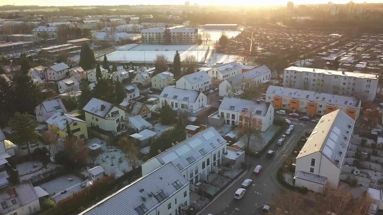 Download Stock Video Aerial Shot Of A German City During Winter Live Wallpaper for PC
