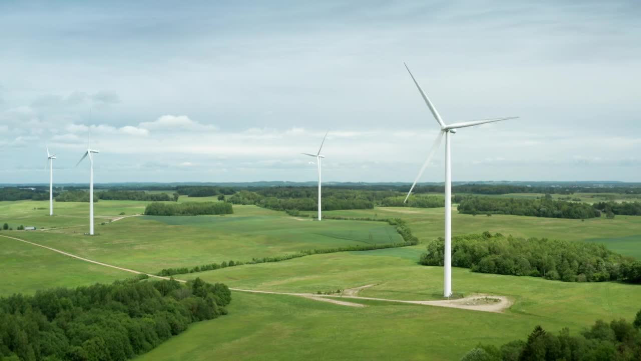 Download Stock Video Aerial Shot Of A Wind Farm Live Wallpaper for PC