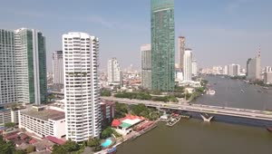 Stock Video Aerial Shot Of Buildings In Bangkok Live Wallpaper for PC