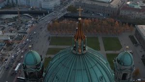 Stock Video Aerial Shot Of The Dome Of A Cathedral In Germany Live Wallpaper for PC