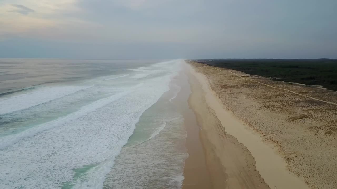Download Stock Video Aerial Shot Over A Sandy Coastline Live Wallpaper for PC