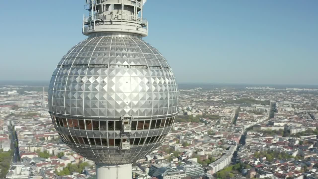 Download Stock Video Aerial Spinning Shot Of A Tower In Berlin Live Wallpaper for PC
