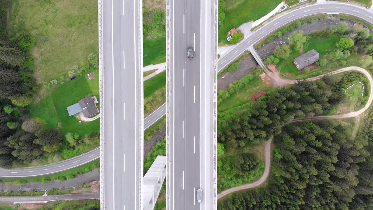Download Stock Video Aerial Top View Of A Concrete Highway Overpass Live Wallpaper for PC