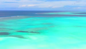 Stock Video Aerial View Of A Beauty Turquoise Blue Sea Live Wallpaper for PC