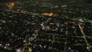 Stock Video Aerial View Of A Big City At Night Live Wallpaper for PC