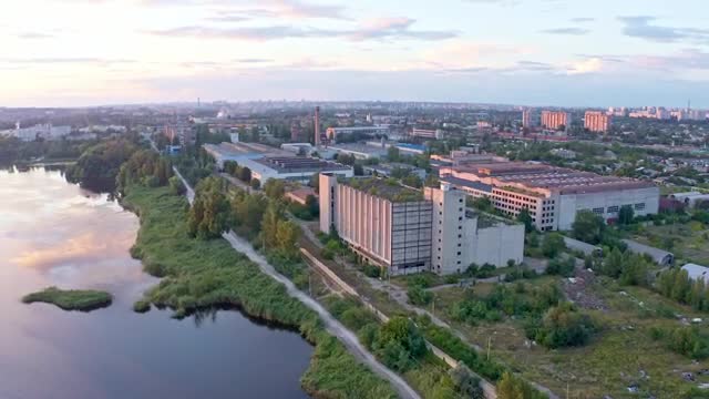 Download Stock Video Aerial View Of A City Next To A Large Lake Live Wallpaper for PC