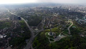 Stock Video Aerial View Of A City With Parks Live Wallpaper for PC