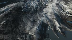 Stock Video Aerial View Of A Glacier Leading Into The Ocean Live Wallpaper for PC