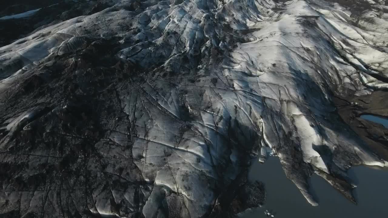 Download Stock Video Aerial View Of A Glacier Leading Into The Ocean Live Wallpaper for PC