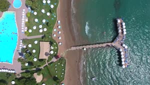 Stock Video Aerial View Of A Hotel By The Ocean Live Wallpaper for PC
