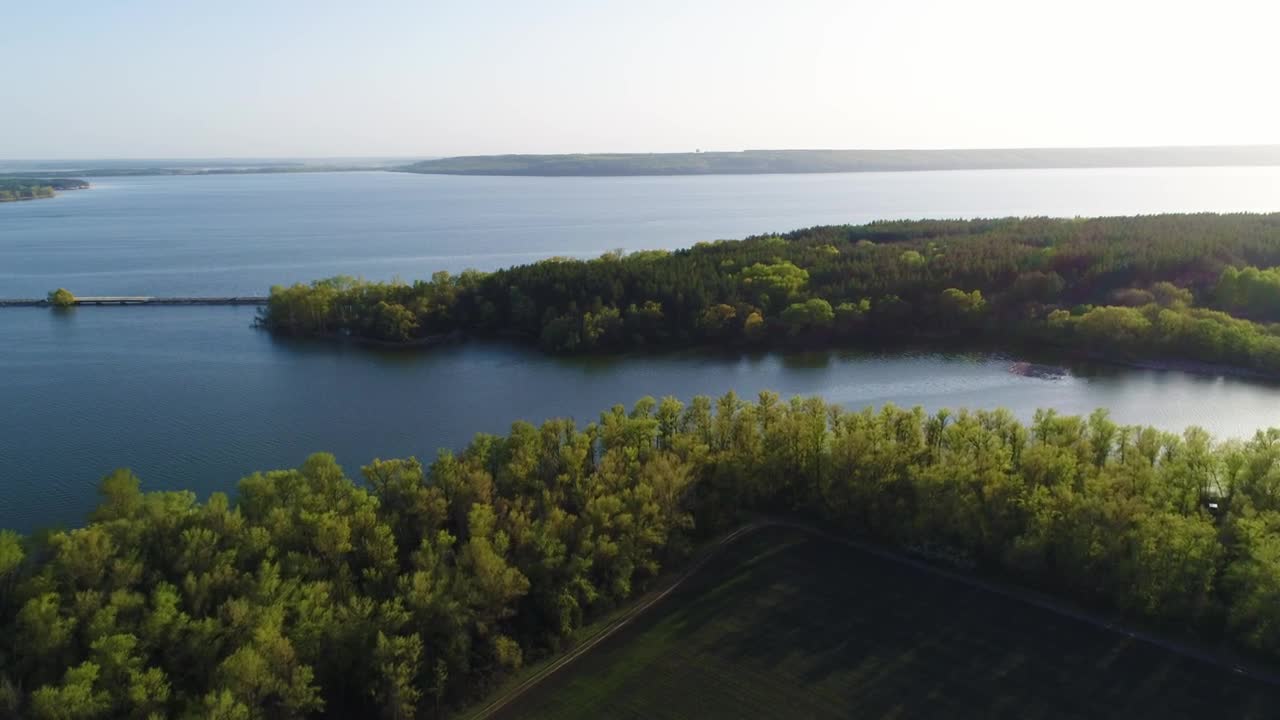 Download Stock Video Aerial View Of A Huge River In Spring Live Wallpaper for PC