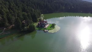 Stock Video Aerial View Of A House By The Lake Live Wallpaper for PC