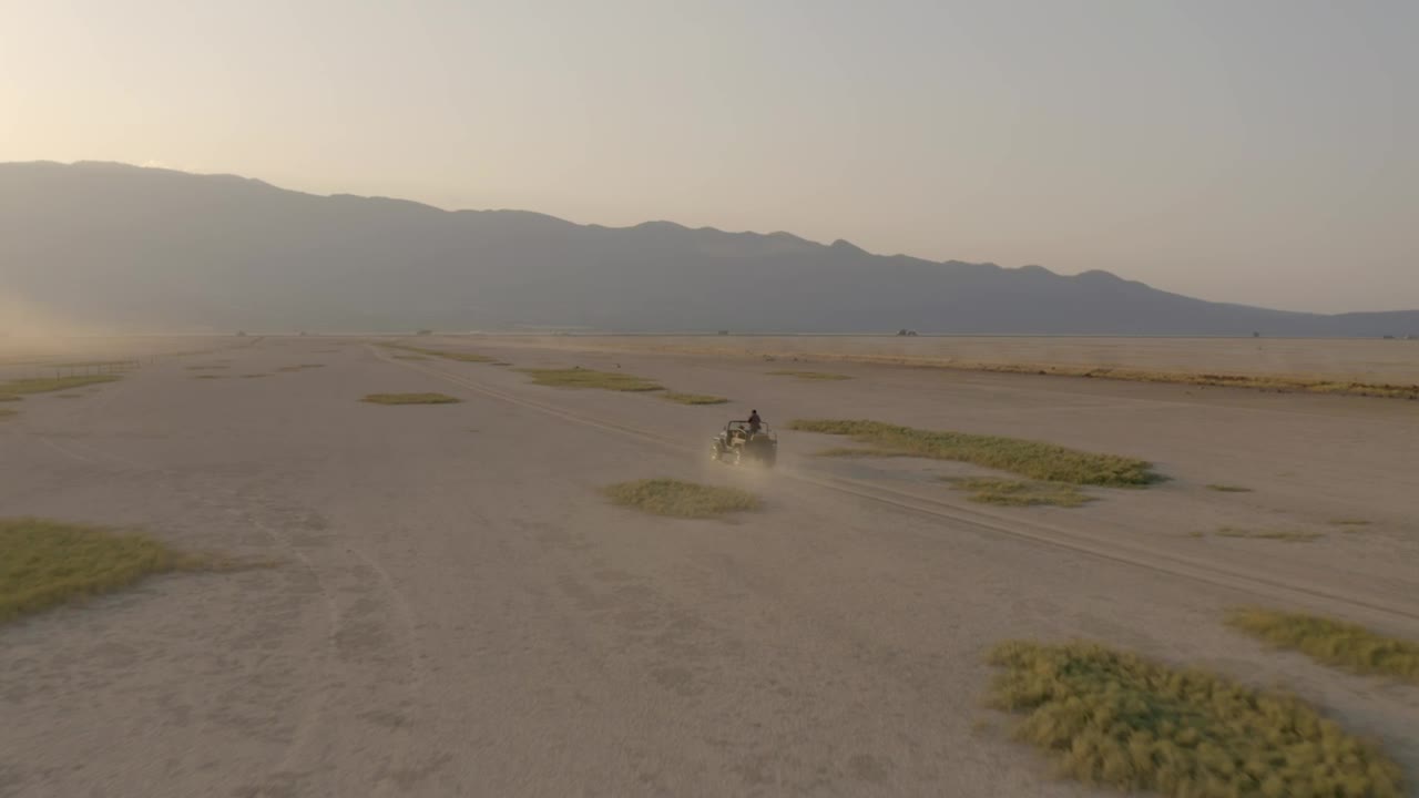 Download Stock Video Aerial View Of A Jeep Traveling Through A Desert At Live Wallpaper for PC