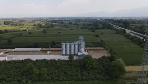 Stock Video Aerial View Of A Plain With Fields And Farms Live Wallpaper for PC