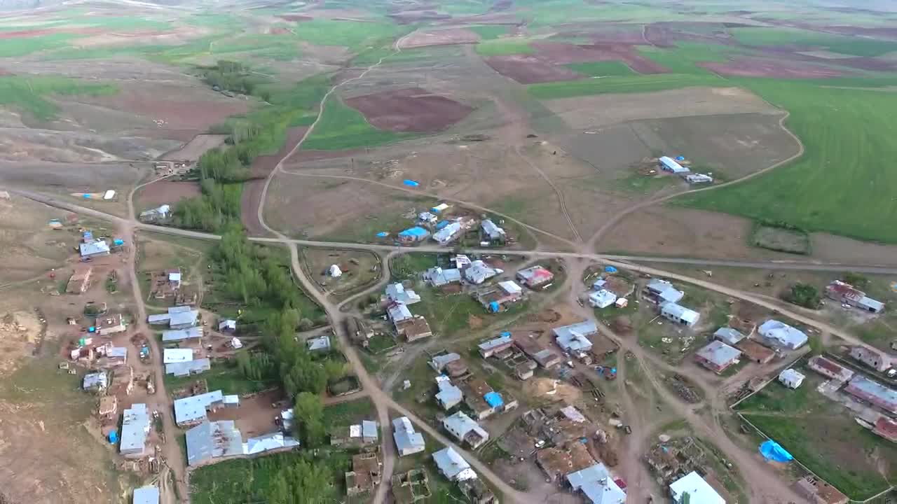 Download Stock Video Aerial View Of A Rural Village In The Countryside Live Wallpaper for PC