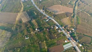 Stock Video Aerial View Of Agricultural Fields And The City Live Wallpaper for PC