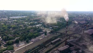 Stock Video Aerial View Of An Industrial Complex Live Wallpaper for PC
