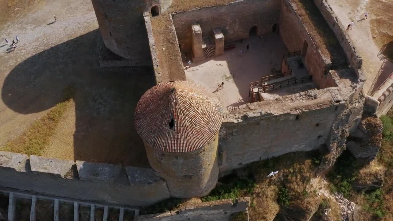 Download Stock Video Aerial View Of An Old Tower Castle Live Wallpaper for PC