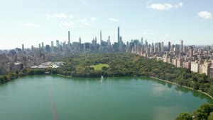 Stock Video Aerial View Of Central Park Lake A Sunny Day At Live Wallpaper for PC