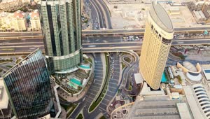 Stock Video Aerial View Of Dubai City Traffic Live Wallpaper for PC